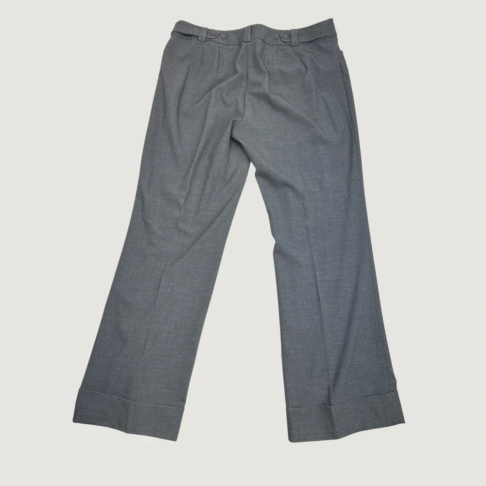 Lane Bryant Dress Pants 18 Tall Grey Straight Leg Cuffed Professional Trousers